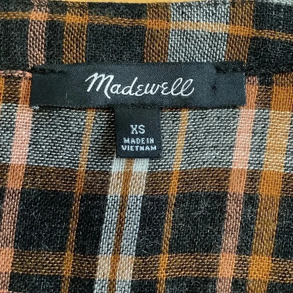 MADEWELL Plaid Gauze Double-Tie Wrap Top Size XS - Picture 12 of 14